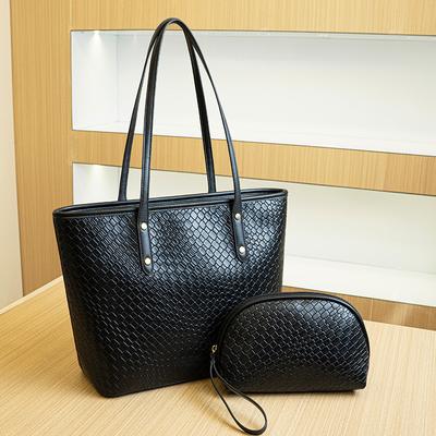 Women's Fashion Commuter Shoulder Bag Retro Large-capacity Tote Bag High-end Woven Mother-and-child Handbag