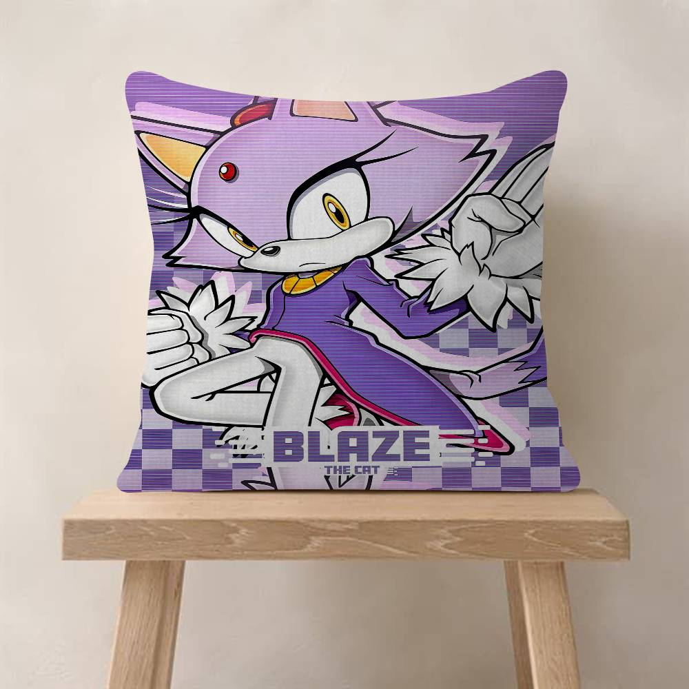 PC Classic Anime SSonic Characters Pillow Cushion Cover Pillowcase Living Room Sofa Home Decor Customized