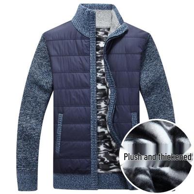 Men's Autumn/Winter Thick Knit Cardigan with Velvet Lining