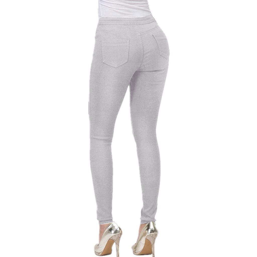 Women's Slim Fit Multi-Color Elastic Denim Pants