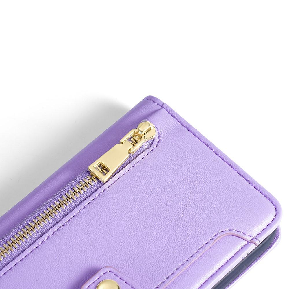 Oppo Reno 11F 5G Flip Case, Wallet Zipper Pocket, Purple
