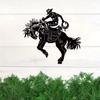 1pc Modern Bronc Rider Metal Wall Art - For Wildlife & Horse Lovers. Farmhouse Decor. Home Decor. Wall Hanging.