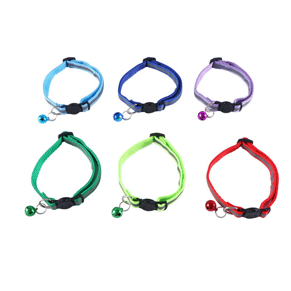 

Ideal For Pets Nylon Reflective Colorful Cute Cat Collar Cat Accessories Cat Necklace Pet Collars чорний
