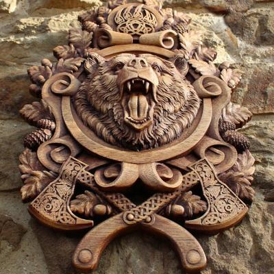 Woedende Beer Wandpaneel Beeld Huisambachten Decoratief Ornament Hanger