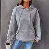 2024 Women's Loose Pullover Hoodie with Drawstring, Long Sleeves, Drop Shoulder, and Kangaroo Pocket.