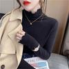 New Autumn and Winter Half-high Neck German Velvet Warm Slim Base Shirt for Women Solid Color Versatile Long-sleeved T-shirt Top