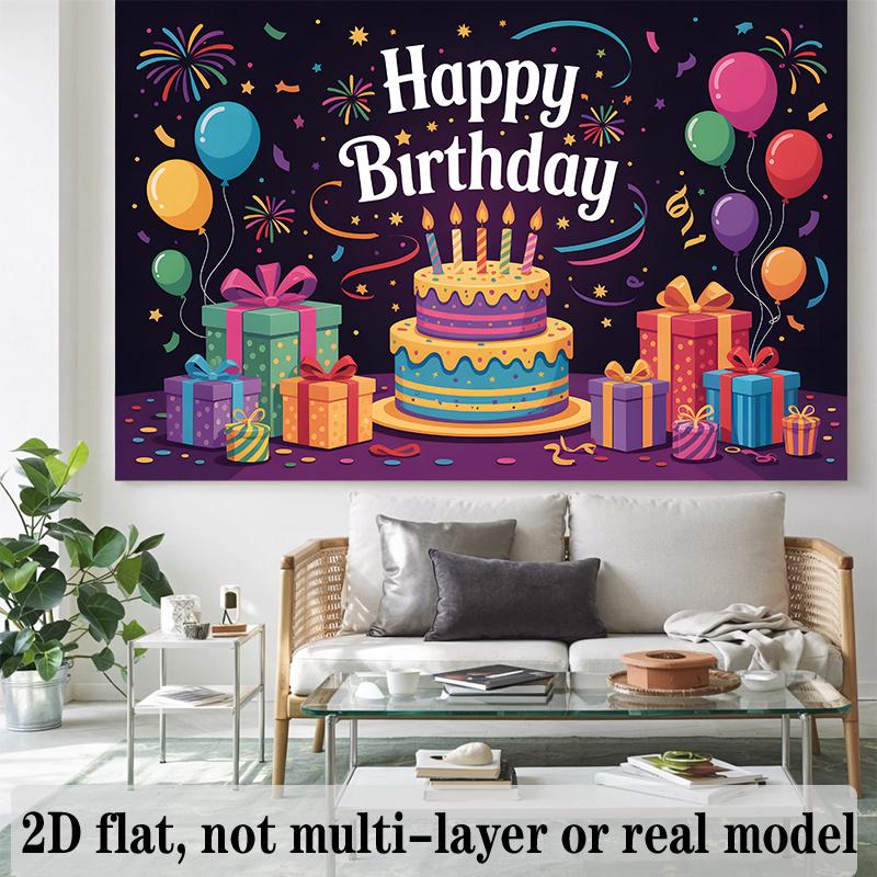 Party Backdrop Flat Celebration Photo Booth Birthday Party Decor