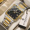 Luxury New Simple Square Men's Quartz Watch for Men Stainless Steel Fashion Sports Waterproof Silver Wrist Watch