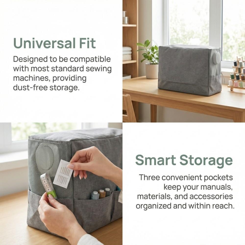Oxford Cloth Dust Cover Gray Sewing Accessory Waterproof Storage Bag Home Use