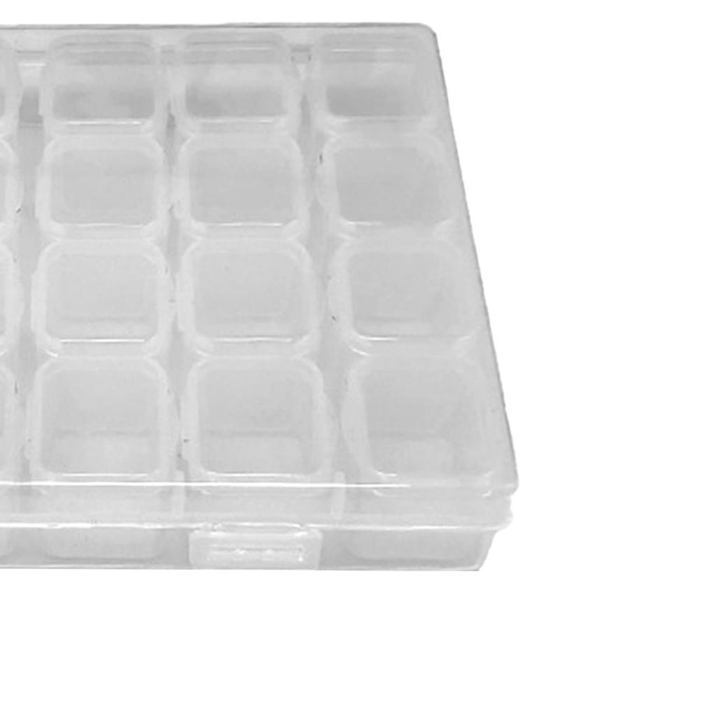 Nail Storage Box 28 Grid Eco Friendly Durable Transparent PP Separate Lid Nail Tip Box for Bead