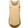 Elegant Women's Fashion Button Pocket Sleeveless Shirt With Sexy Irregular Hem Tank Tops