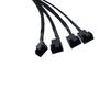 5Pcs 15-Pin Male SATA to 4 Fan 12V Sleeved Power Adapter Cable 11" /27cm  Length