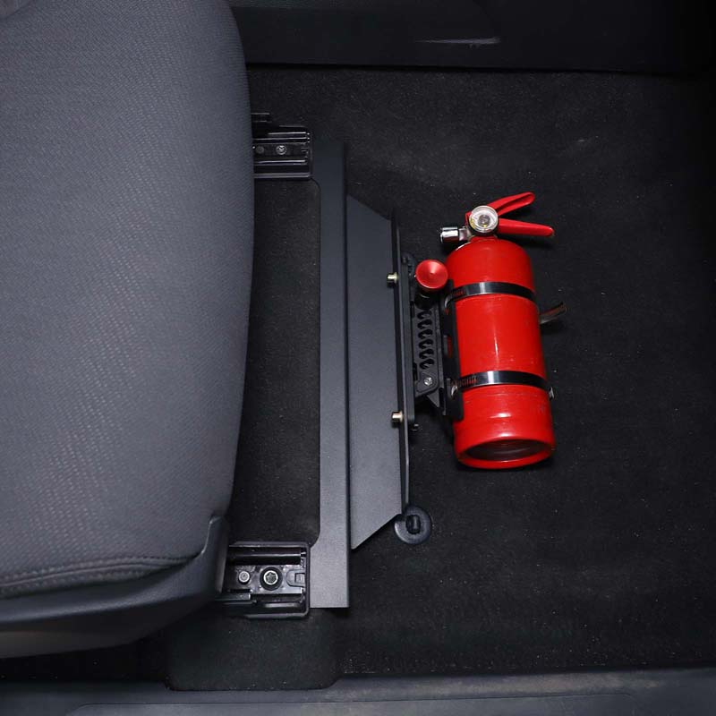 For Toyota Tundra 2022-2023 Aluminum Alloy Car Fire Extinguisher Bracket Co-pilot Under Seat Storage Panel Rack Car