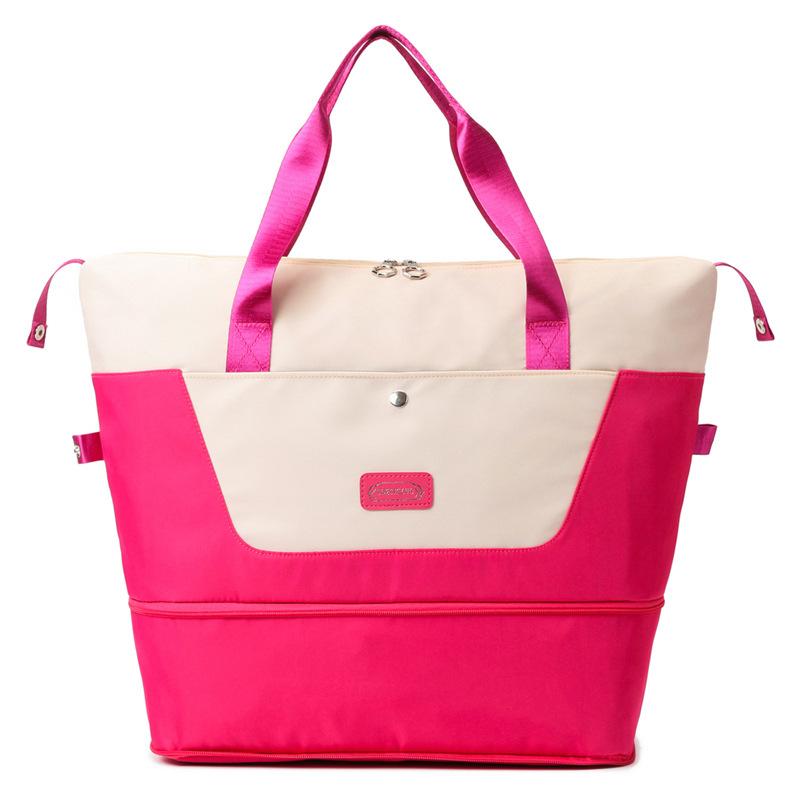 Travel Bag Large-capacity Wet and Dry Separation Expansion Duffel Bag Women's Sports Swimming Yoga Fitness Bag Contrasting Color Design