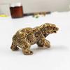 Brown Bear Statue Ornament Solid Brass Polar Animal Figurine Miniatures Tea Table Pet Desk Decors Accessories Crafts