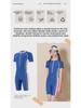 2024 Children's Sporty One-Piece Swimsuit - Medium/Large, Slimming, Belly-Covering, Short-Sleeved for Diving & Hot Springs