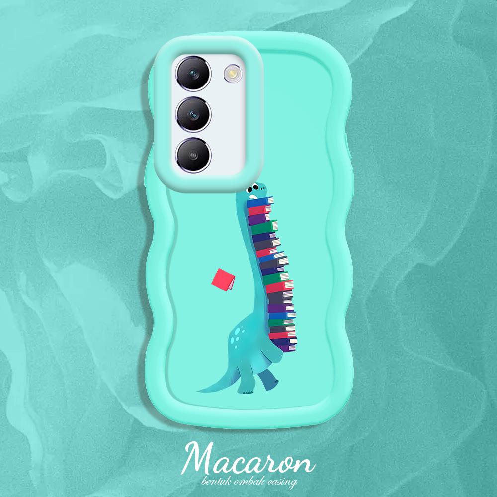 

Окрашенный узор Big Wave Edge Мягкий силиконовый материал Macaron чехол для телефона противоударный защитный резиновый чехол для OnePlus Vivo Motorola Moto Vivo Y35 5G синий