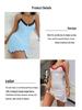 2025 Heart Print Slim Fit Lace V-Neck Women's Camisole Nightgown Pajamas