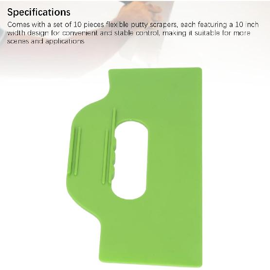 Plastic Putty Spatula Flexible 5PCS 10 Inch Putty Spatulas Flexible Plastic Paint Scraper Set for Drywall Spackling Patching Painting