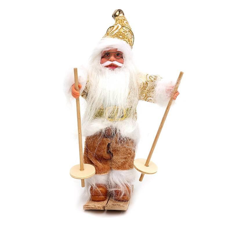 

Skiing Gnome Ornament Santa Claus Doll Christmas Figurine Craftwork Gift Model золотой
