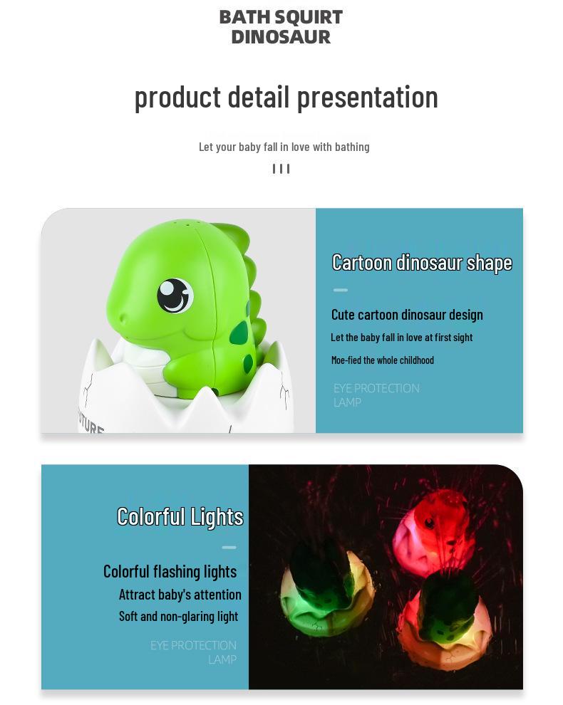 Electric Dinosaur Egg Bath Toy with Lights & Music