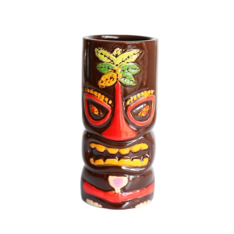 Tazza Tiki a Forma di Cocco Tazza in Ceramica per Festa Cocktail Estiva Bar sulla Spiaggia Decorazione a Tema Tiki Hawaiano