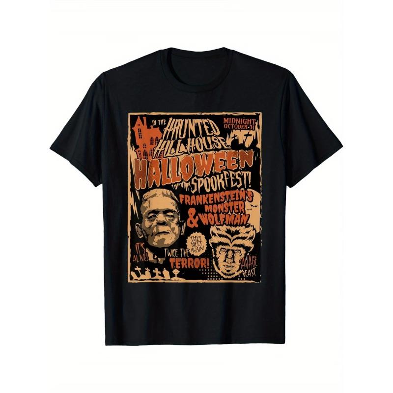 Vintage House on Haunted Hill Tee Horror Movie Graphic T Shirt Womens Unisex Cotton Tee Casual Summer Oversize ONeck Novelty Top S