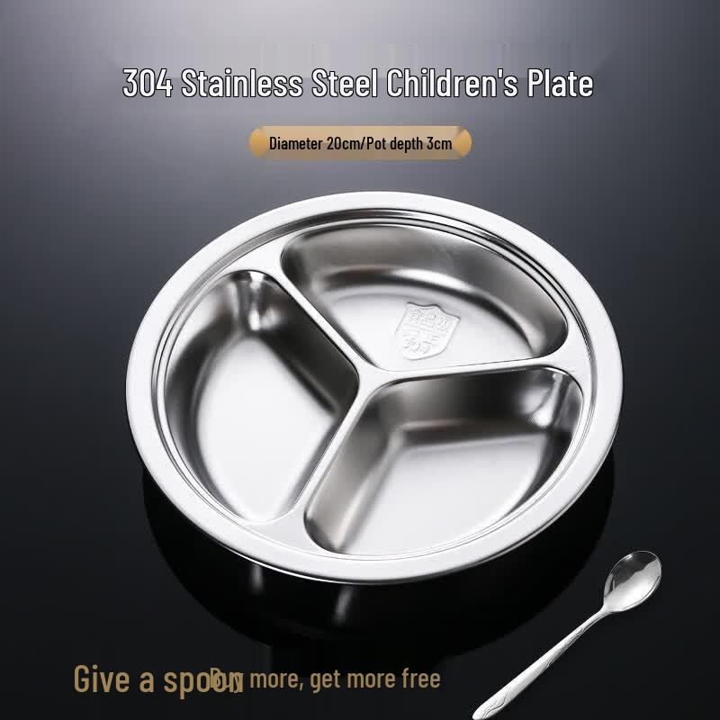 Kids 304 Stainless Steel Divided Dinner Plate Set