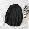 White Long Sleeve Shirt Women Autumn Turn Down Collar Loose JK Uniform Student Blouse Vintage Oversize Top Female Blusas