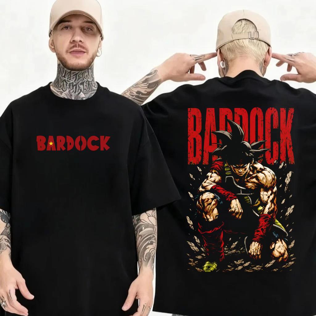 Unisex Retro Casual Cotton Short‑sleeve T‑shirt with Goku and Vegeta Print from Dragon Ball Z, Harajuku Y2K Style T-shirt