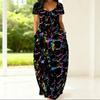 Ladies Curvy Fit Crew Neck Short Sleeve Dress Light Loose Outfit Designed For Summer Daily Hangouts