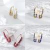 Trendy Asymmetric Colorful Pin Earrings With Rhinestones In Multiple Colors