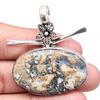 Pendant Malinga Jasper Gemstone Mother'Day Gift Silver Jewelry 1.75"