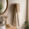 2 Pieces Strong Self Adhesive Auto-lock Towel Rack Space-saving Plastic Towel Hook Practical Non Perforated