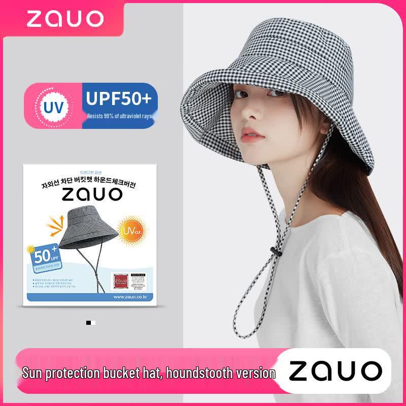 Zauo Women s Houndstooth Open-Top UV Sun Visor EU 38
