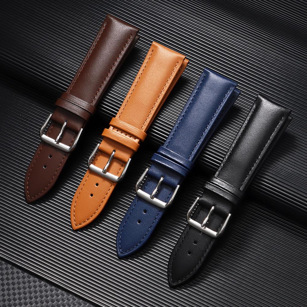 New Calfskin Leather Strap 12mm 14mm 16mm 18mm 20mm 22mm 24mm Bracelet for Samsung Watch4/5/6/7 40mm 44mm Classic Universal Band