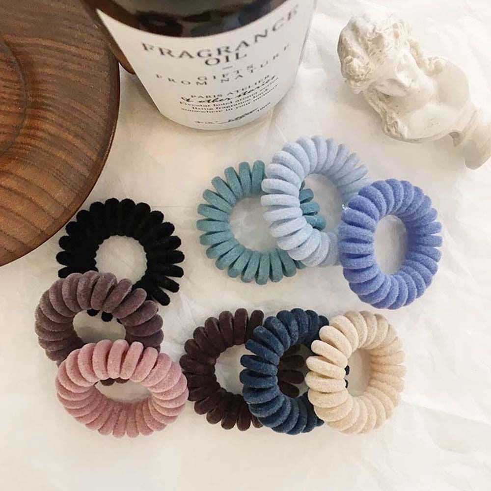 

Простая девушка Ткань телефонный провод резинка флокирование волос веревка для волос аксессуары для волос резинка