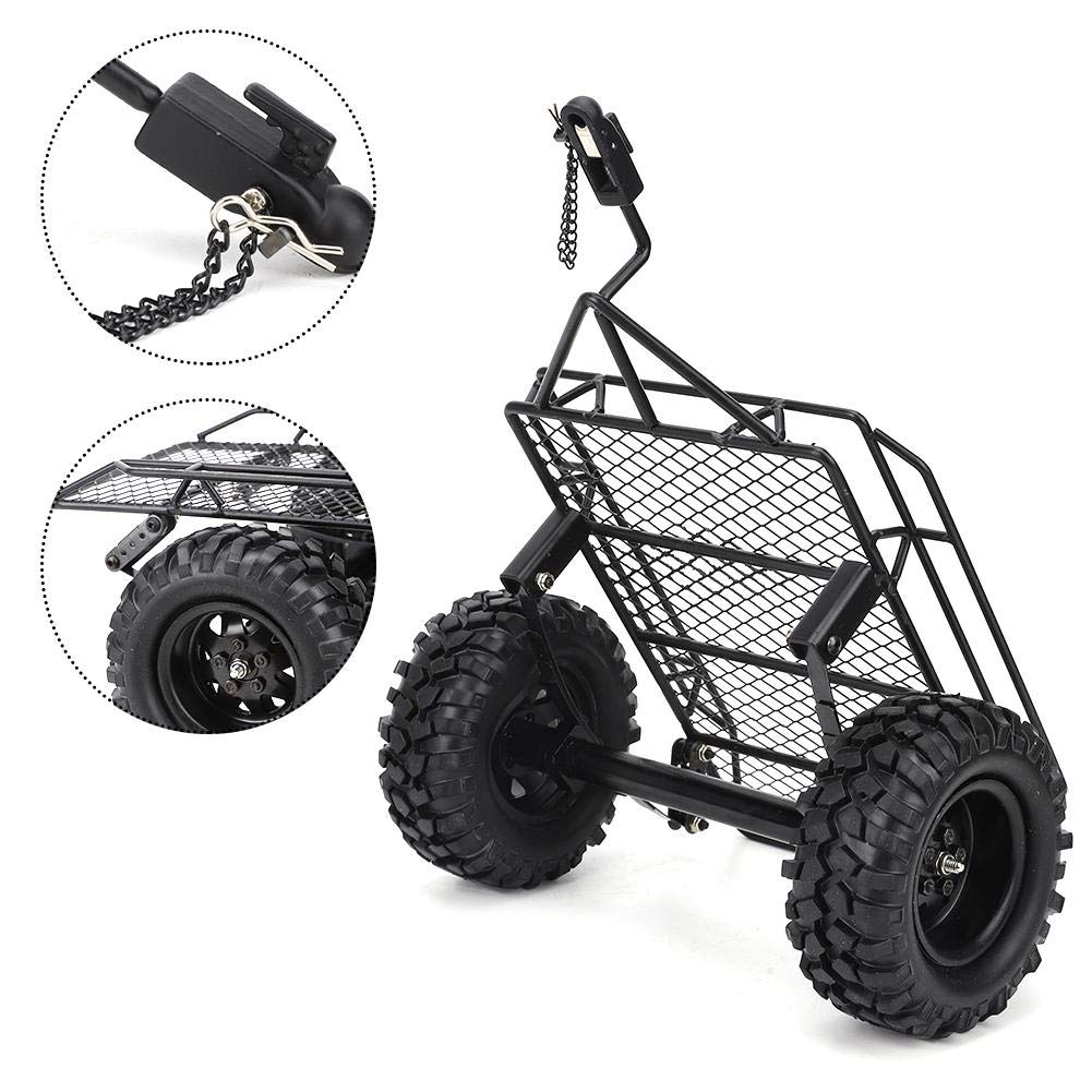 RC Scale RC Car Simulation Trailer Car RC Car Parts for SCX10 CC01 TRX4D90 Trailer, 1/10 Trailer, (Black)