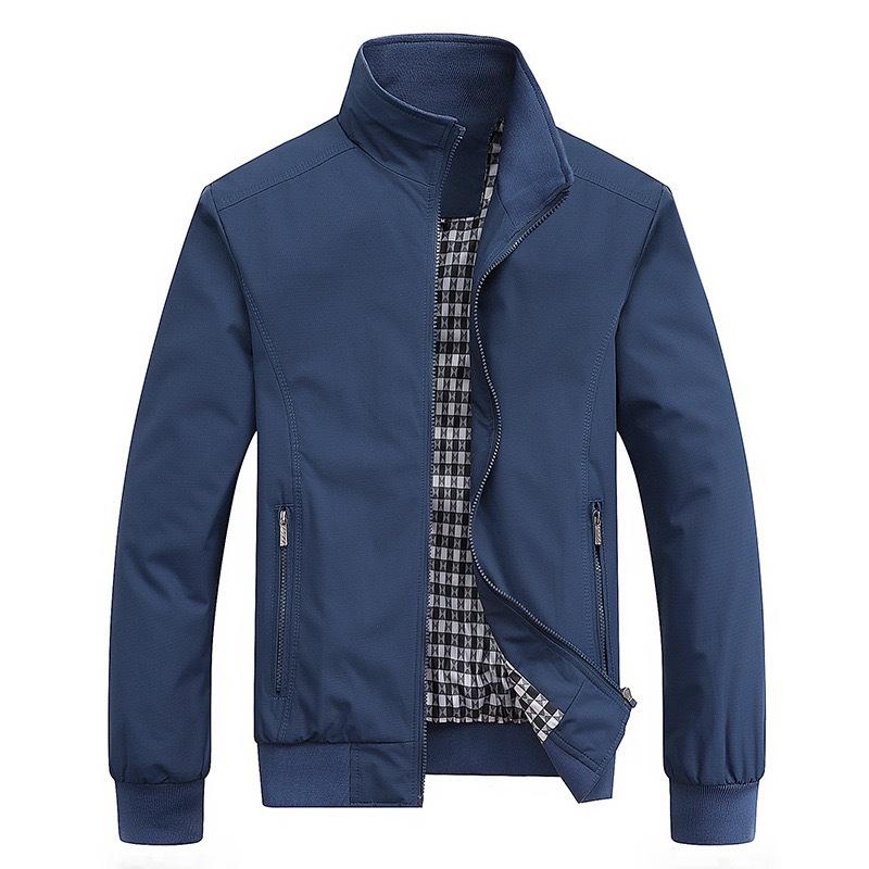 Men's Plus Size Spring & Autumn Casual Business Jacket with Stand Collar