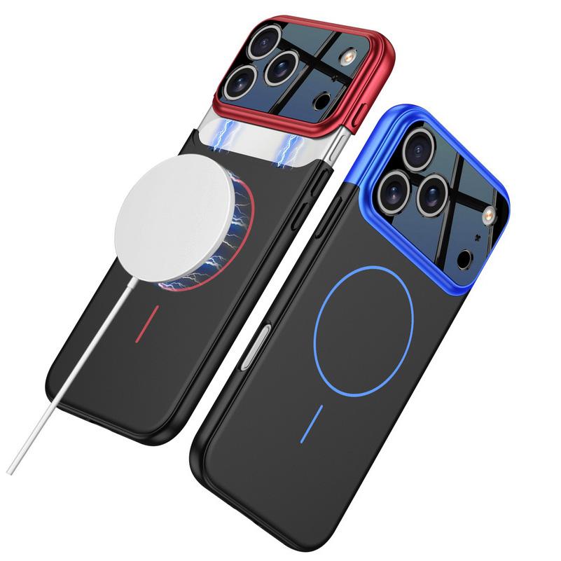 Contrast Color Magnetic Connection Fine Magnetic Circle Case For iPhone 17 Pro Max 17 Pro 17 Air Hard Camera Protection Cover