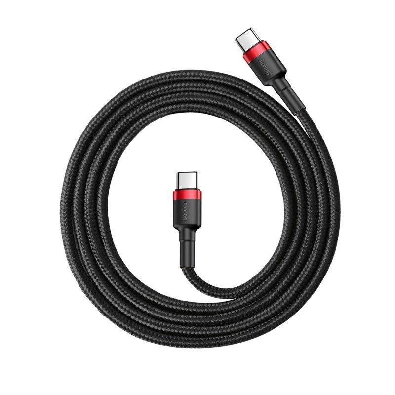 Kabel Usb-C Do Usb-C Pd Baseus Cafule Pd 2.0 Qc 3.0 60W 2M (Czarno-Czerwony)