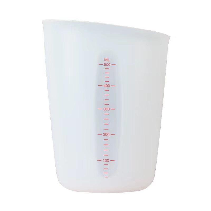 Specifikace 250ML/500ML Silikonová odměrka Viditelná dvojitá stupnice Odměrka na pečení Snadno se čistí Nástroj na pečení