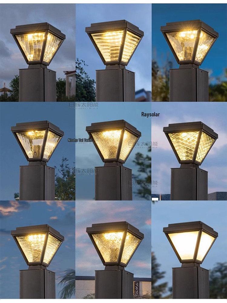 Modern Solar Outdoor Waterproof Pillar Light for Gardens, Courtyards, and Fences