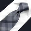 Shlax&Wing Striped Gray Check Men's Silk Tie Formal Business Long