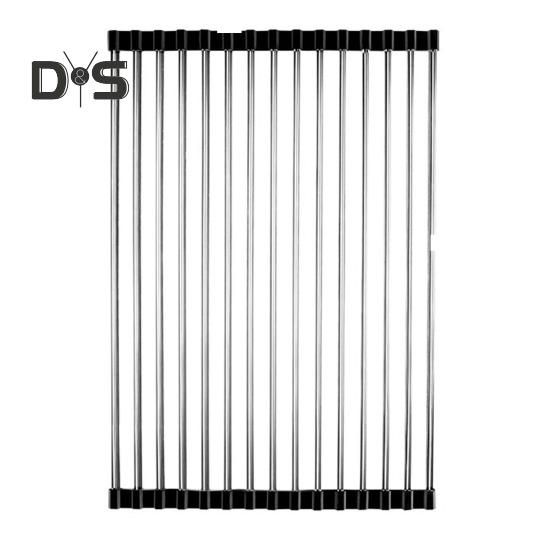 

Сушильная полка для раковины из нержавеющей стали, складная конструкция, устойчивая к коррозии, прочная, выдерживающая нагрузку, компактная сушилка для раковины S чёрный