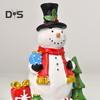 Christmas Stocking Holder Resin Snowman Santa Claus Xmas Decor Holiday Home Party Decoration for Indoor Counter Window Fireplace