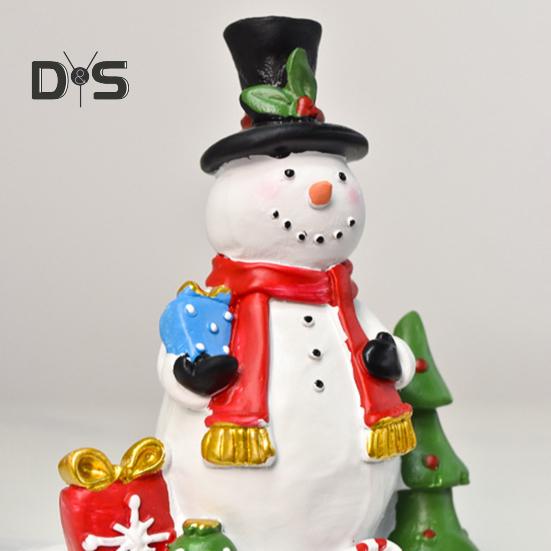 Christmas Stocking Holder Resin Snowman Santa Claus Xmas Decor Holiday Home Party Decoration for Indoor Counter Window Fireplace