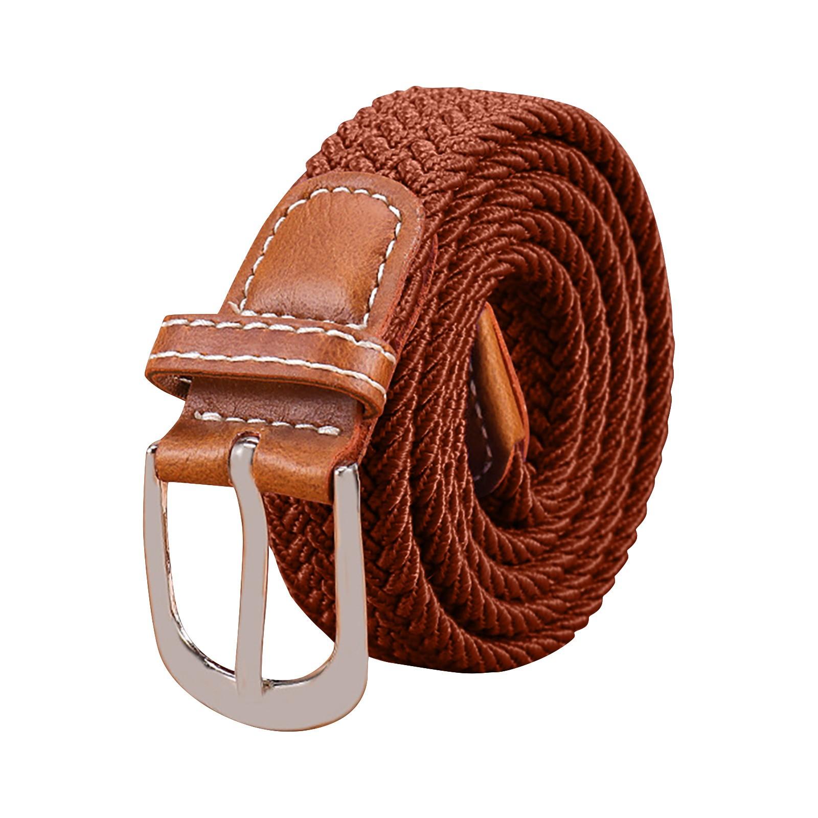 Women s Canvas Belt Pin Buckle Casual Fashion Leather Pearl Belt Jeans Pant Belt коричневый