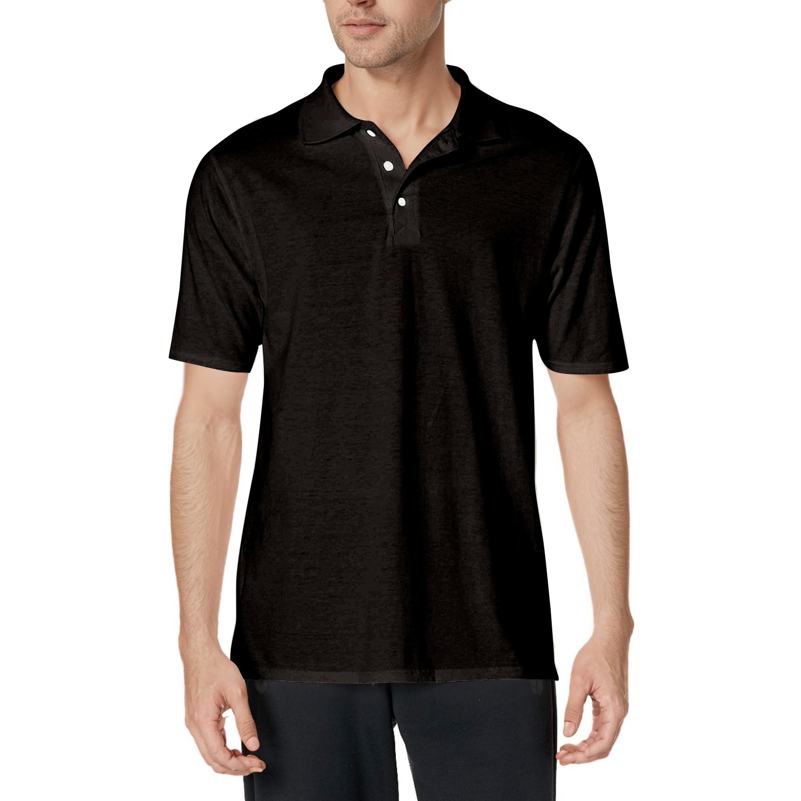 

Мужская рубашка с коротким рукавом из мягкого хлопка и воротником XL чёрный