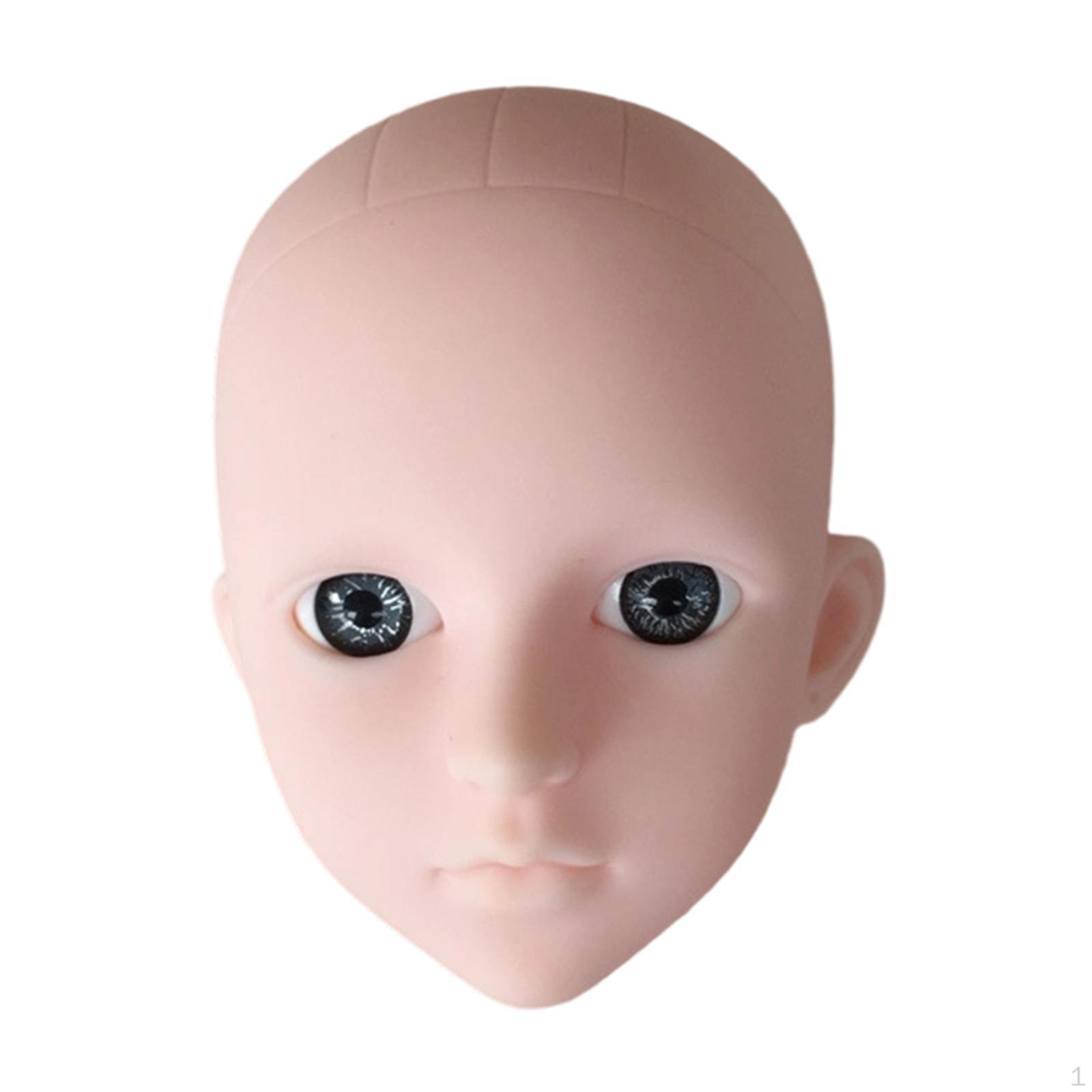 

Cosmetology Practice Head for Eyelash Extension Training Gray Eyes White Skin